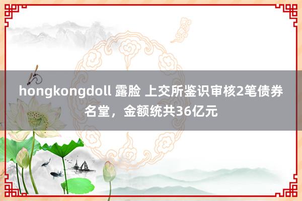 hongkongdoll 露脸 上交所鉴识审核2笔债券名堂，金额统共36亿元