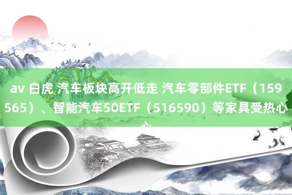 av 白虎 汽车板块高开低走 汽车零部件ETF（159565）、智能汽车50ETF（516590）等家具受热心