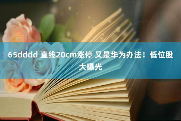 65dddd 直线20cm涨停 又是华为办法！低位股大曝光